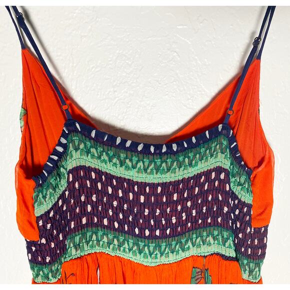 Maeve X Anthropologie Women's Ikebana Dress Flowy Maxi Dress Spaghetti Straps 6 - Picture 7 of 13